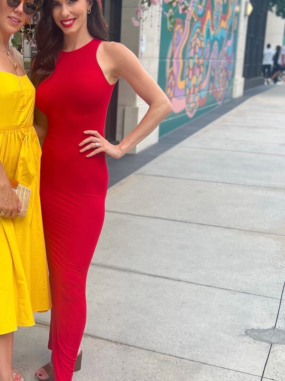 Sleeveless Red Bodycon Maxi Dress